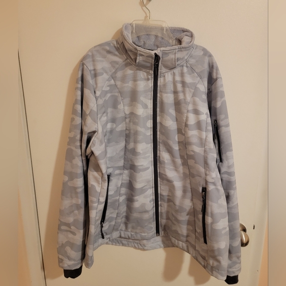 Free Country Camo Jacket Grey White Womens Size XL Hunt Camp Fishing Gorpore - Picture 1 of 11
